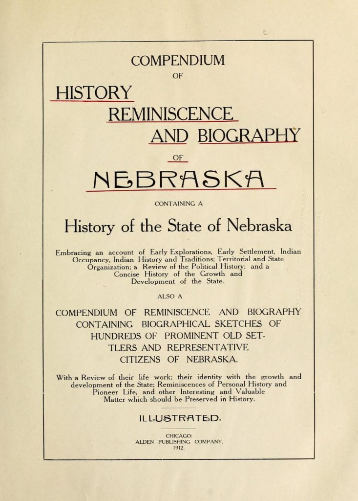 Compendium of History Reminiscence and Biography of Western Nebraska