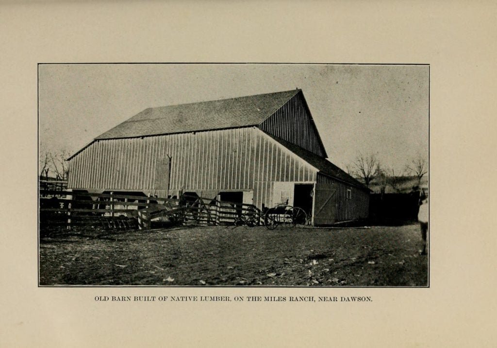 Old Barn Built of Native Lumber, on the Miles Ranch, near Dawson