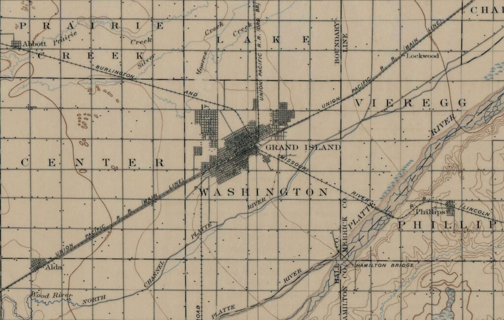 1894 Topographical Map of Grand Island