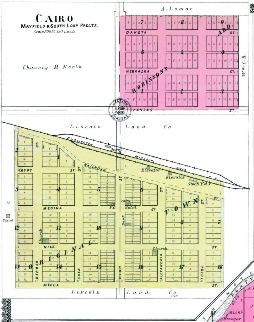 1904 Map of Cairo, Nebraska