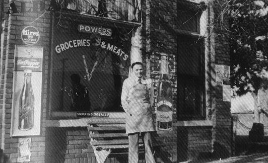 Powers Groceries & Meats in Alda, 1940s